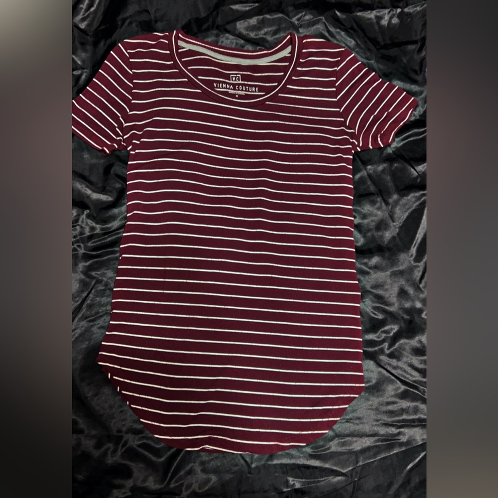 Maroon Striped Top